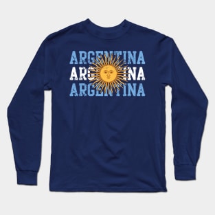 Argentina Flag Design Family Heritage Home Long Sleeve T-Shirt